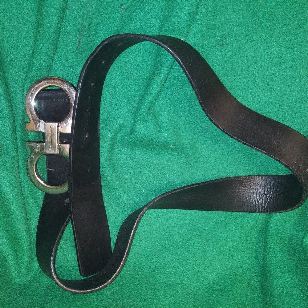 Calfskin leather Salvatore Ferragamo REVERSIBLE AND ADJUSTABLE GANCINI BELT